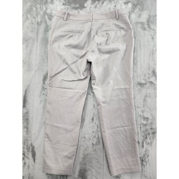 Zara Basic Front Seam Crop Ankle Trouser Pants Size 8 Light Gray Side Zip Office - Picture 2 of 8
